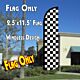 Checkered BLACK/WHITE Windless Polyknit Feather Flag (2.5 x 11.5 feet)