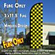 Checkered BLACK/YELLOW Windless Polyknit Feather Flag (3 x 11.5 feet)