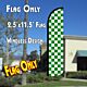 Checkered GREEN/WHITE Windless Polyknit Feather Flag (2.5 x 11.5 feet)