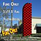 Checkered RED/BLACK Flutter Feather Banner Flag (11.5 x 3 Feet)