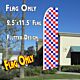 Checkered RED/WHITE/BLUE Flutter Feather Banner Flag (11.5 x 2.5 Feet)