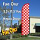 Checkered RED/WHITE Windless Polyknit Feather Flag (2.5 x 11.5 feet)