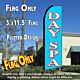 DAY SPA (Blue) Flutter Feather Banner Flag (11.5 x 3 Feet)