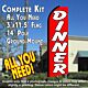 DINNER Flutter Feather Banner Flag Kit (Flag, Pole, & Ground Mt)