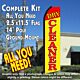 DRY CLEANER (Red/Yellow) Flutter Feather Banner Flag Kit (Flag, Pole, & Ground Mt)
