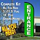 ENTRANCE (Green) Windless Feather Banner Flag Kit (Flag, Pole, & Ground Mt)