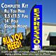 ESPRESSO (Blue/Yellow) Flutter Feather Banner Flag Kit (Flag, Pole, & Ground Mt)