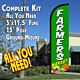 Farmers Market (Green) Windless Feather Banner Flag Kit (Flag, Pole, & Ground Mt)