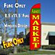 Farmers Market (Red) Windless Feather Banner Flag (2.5 x 11.5 Feet)