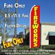 FIREWORKS (Red) Flutter Feather Banner Flag (11.5 x 2.5 Feet)