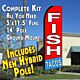 Fish Tacos (Red/White/Blue) Feather Banner Flag Kit (Flag, Pole, & Ground Mt)