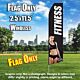 FITNESS black white woman standing flutter flag