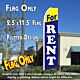 FOR RENT (Yellow/Blue) Flutter Feather Banner Flag (11.5 x 2.5 Feet)