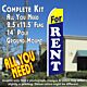 FOR RENT (Yellow/Blue) Flutter Feather Banner Flag Kit (Flag, Pole, & Ground Mt)