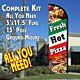 Fresh Hot Pizza (Tri-Color) Windless Feather Banner Flag Kit (Flag, Pole, & Ground Mt)