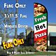 Fresh Hot Pizza (Tri-Color) Windless Polyknit Feather Flag (3 x 11.5 feet)