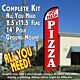 FRESH HOT PIZZA (White/Red) Windless Feather Banner Flag Kit (Flag, Pole, & Ground Mt)