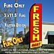 FRESH MEAT (Red/Yellow) Flutter Feather Banner Flag (11.5 x 3 Feet)