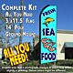 FRESH SEAFOOD (Blue) Flutter Feather Banner Flag Kit (Flag, Pole, & Ground Mt)