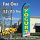 FROZEN YOGURT (Blue/Yellow) Flutter Polyknit Feather Flag (11.5 x 2.5 feet)