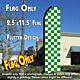 Checkered GREEN/WHITE Flutter Polyknit Feather Flag (11.5 x 2.5 feet)