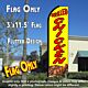 CHICKEN WINGS (Yellow) Flutter Feather Banner Flag (11.5 x 3 Feet)
