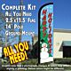 HAPPY HOLIDAYS (Snowman) Windless Feather Banner Flag Kit (Flag, Pole, & Ground Mt)