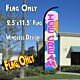 ICE CREAM (Blue/Pink)Windless Polyknit Feather Flag (2.5 x 11.5 feet)