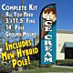 ICE CREAM (TEAL) WINDLESS ADVERTISING FLUTTER BANNER FLAG KIT (FLAG, POLE, & GROUND MT)