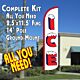 ICE (WHITE/RED) WINDLESS ADVERTISING FLAG FLUTTER BANNER KIT (FLAG, POLE, & GROUND MT)