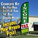 Income Tax Service (Green/White) Windless Feather Banner Flag Kit (Flag, Pole, & Ground Mt)