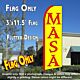 MASA (Yellow) Flutter Feather Banner Flag (11.5 x 3 Feet)