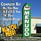 MENUDO (Green/White) Flutter Feather Banner Flag Kit (Flag, Pole, & Ground Mt)