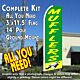 MUFFLERS (Green/Yellow) Flutter Feather Banner Flag Kit (Flag, Pole, & Ground Mt)