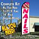 NAILS (White/Pink) Flutter Feather Banner Flag Kit (Flag, Pole, & Ground Mt)