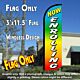 Now Enrolling (Multicolor) Windless Polyknit Feather Flag (3 x 11.5 feet)