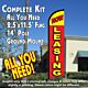 NOW LEASING (Red) Windless Feather Banner Flag Kit (Flag, Pole, & Ground Mt)
