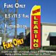 NOW LEASING (Yellow/Red) Flutter Polyknit Feather Flag (11.5 x 2.5 feet)