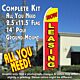NOW LEASING (Yellow/Red) Flutter Feather Banner Flag Kit (Flag, Pole, & Ground Mt)