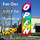 OPEN (Multi-colored) Flutter Feather Banner Flag (11.5 x 3 Feet)