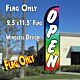 OPEN (Multicolor) Windless Polyknit Feather Flag (2.5 x 11.5 feet)