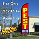 PEST CONTROL (Red/Yellow) Windless Polyknit Feather Flag (2.5 x 11.5 feet)