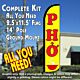 PHO (Yellow) Windless Feather Banner Flag Kit (Flag, Pole, & Ground Mt)