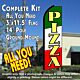 PIZZA (Tri-color) Flutter Feather Banner Flag Kit (Flag, Pole, & Ground Mt)