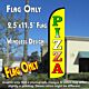 PIZZA (Yellow) Windless Polyknit Feather Flag (2.5 x 11.5 feet)