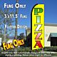 PIZZA (Yellow) Flutter Feather Banner Flag (11.5 x 3 Feet)