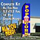 POPCORN (Blue/Yellow) Flutter Feather Banner Flag Kit (Flag, Pole, & Ground Mt)