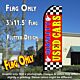 QUALITY USED CARS (Red/Checkered) Flutter Feather Banner Flag (11.5 x 3 Feet)