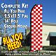 Checkered RED/WHITE Flutter Feather Banner Flag Kit (Flag, Pole, & Ground Mt)