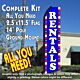 RENTALS (Blue/White/Stars) Flutter Feather Banner Flag Kit (Flag, Pole, & Ground Mt)